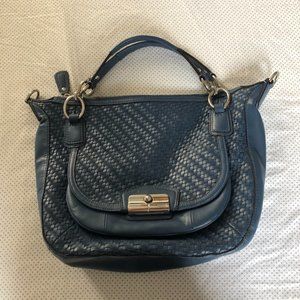 Coach Kristin Woven Blue Leather Hobo bag